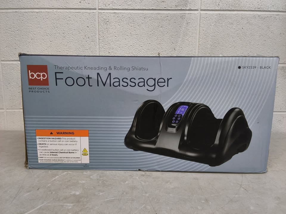 Reflexology Shiatsu Foot Massager w/ High-Intensity Rollers, Remote Control