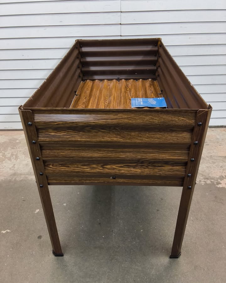 4 ft. x 2 ft. x 2.5 ft. Wood Grain Rectangle Steel Raised Garden Bed Planter Box for Vegetables, Flowers, Herbs.