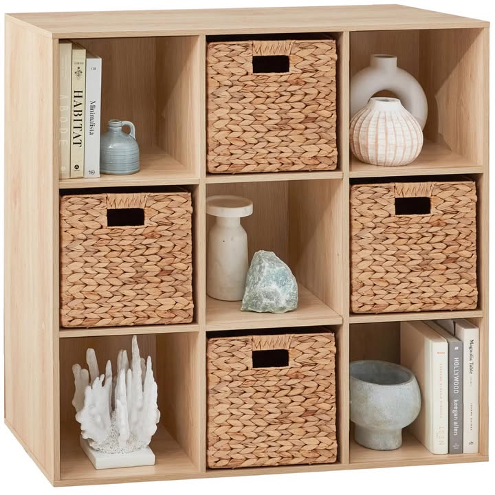 9-Cube Bookshelf Storage Display w/ 3 Removable Panels
