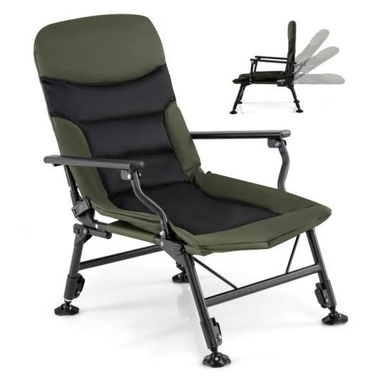 Oversized Foldable Fishing Chair for Adults with Armrest