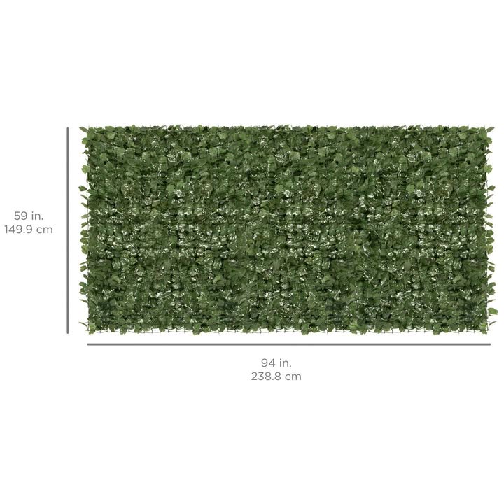Outdoor Faux Ivy Privacy Screen Fence, 94” x 59”