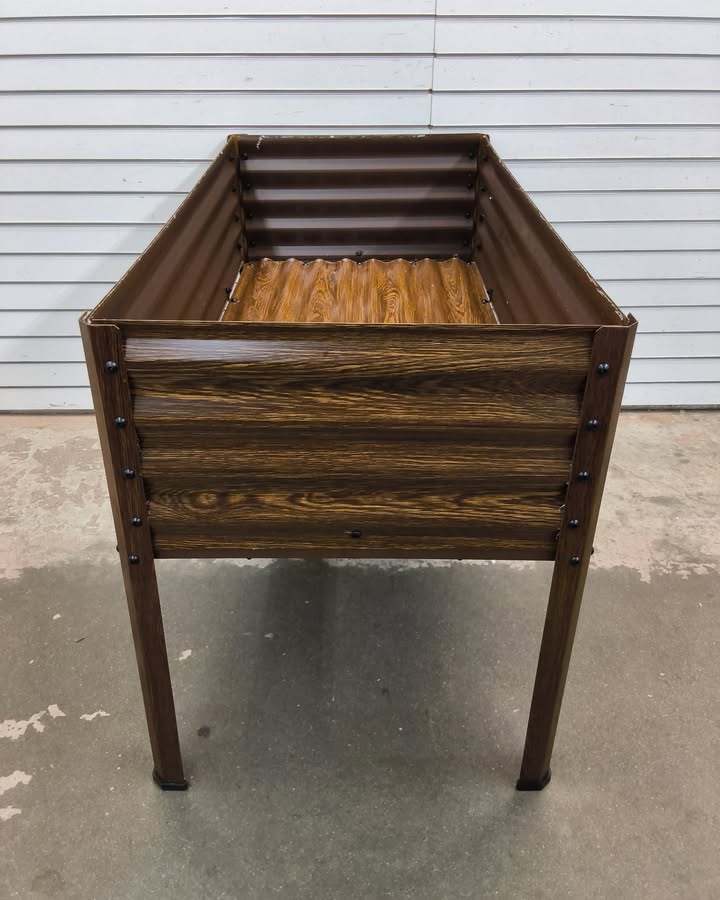 4 ft. x 2 ft. x 2.5 ft. Wood Grain Rectangle Steel Raised Garden Bed Planter Box for Vegetables, Flowers, Herbs.