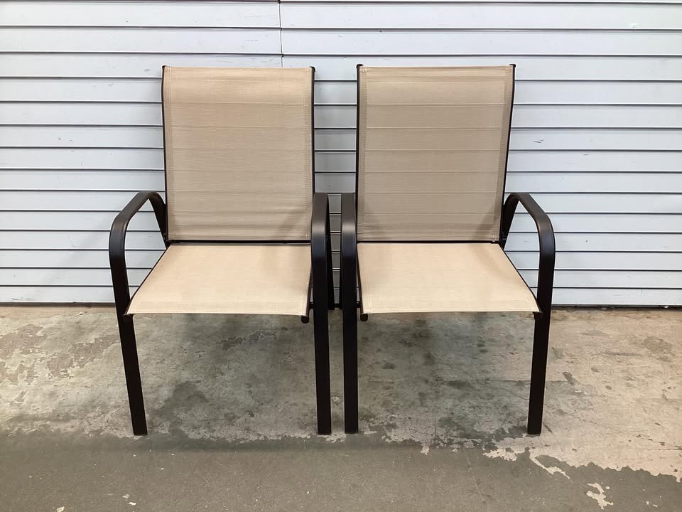 2 Pieces Patio Outdoor Dining Chair with Armrest