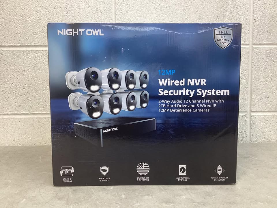 Night Owl 12MP Cameras with 2TB NVR Security System, 8pk.