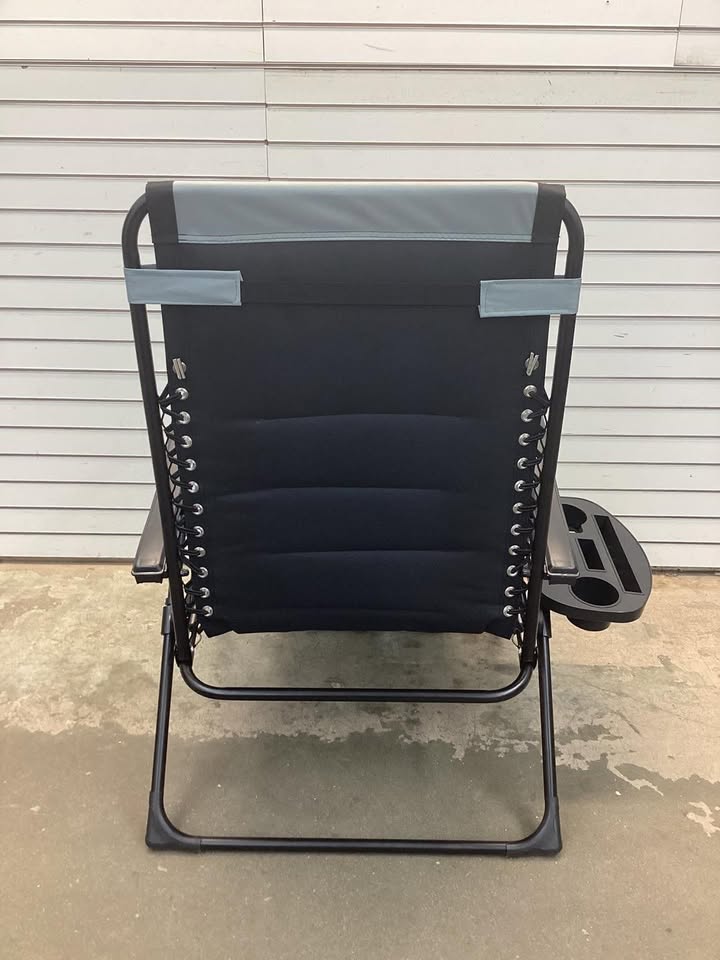 Oversized Padded Zero Gravity Chair, Folding Recliner w/ Headrest, Side Tray