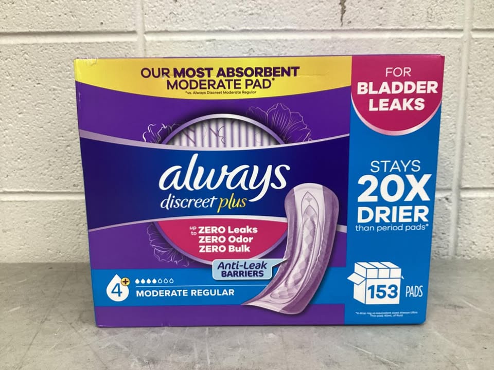 Always Discreet plus Incontinence Pads for Women, Moderate, 153 ct.