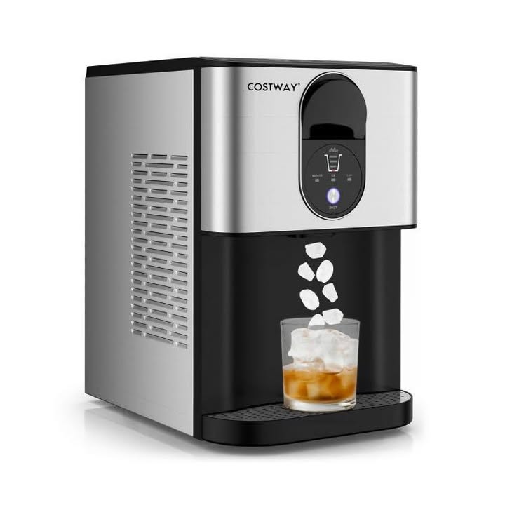 Self Dispensing Nugget Ice Maker Countertop with Soft Chewable Pellet Ice Cubes