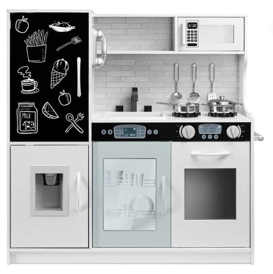 Wooden Play Kitchen for Kids with Accessories, Pretend Cooking Set, Ages 3+