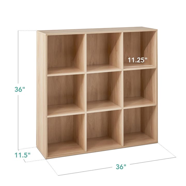 9-Cube Bookshelf Storage Display w/ 3 Removable Panels