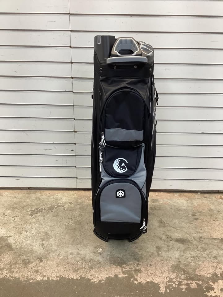 COSTWAY Golf Cart Bag, Molded Lock Top Golf Bag with 14 Way Dividers, Cooler Pocket, 11 Pockets, Padded Strap