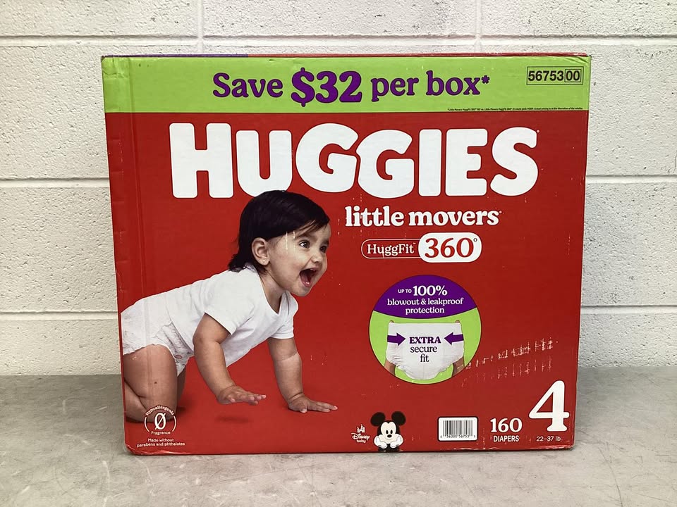 Huggies Little Movers HuggFit 360° Diapers, Size 4, 160 ct.