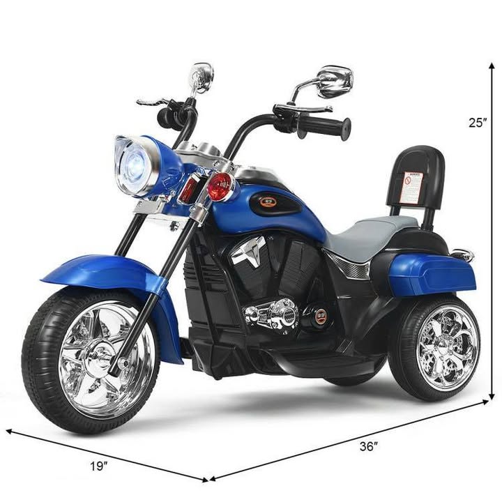 6V Powered Toddler 3-Wheel Motorbike Ride On Toy with Horn and Headlight