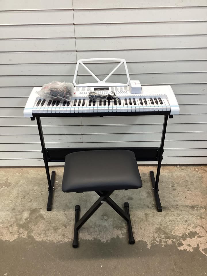 61-Key Beginners Electronic Keyboard Piano Set w/ 3 Modes, Microphone