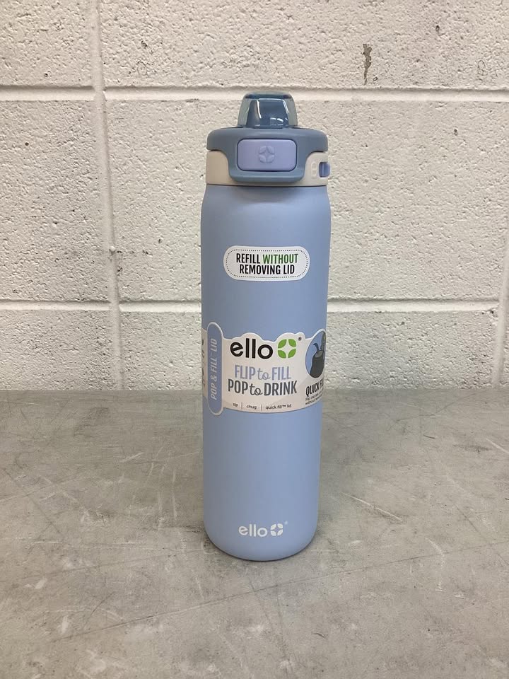 Ello Pop & Fill 22oz. Stainless Steel Water Bottle with Leak Proof Locking Lid