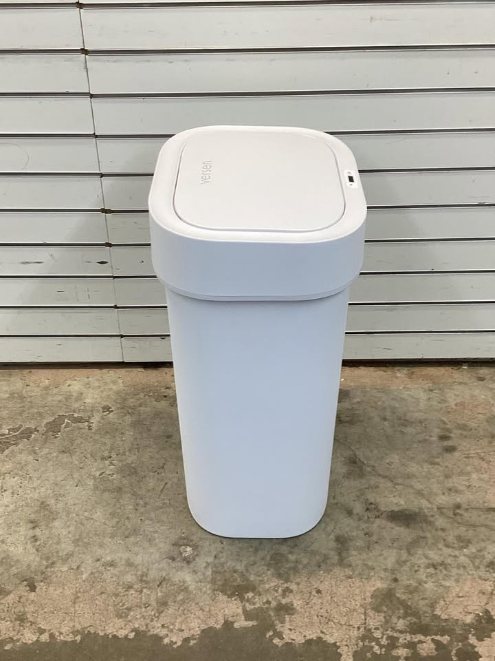 Ninestars 13.2 Gal Motion Sensor Trash Can, White Plastic