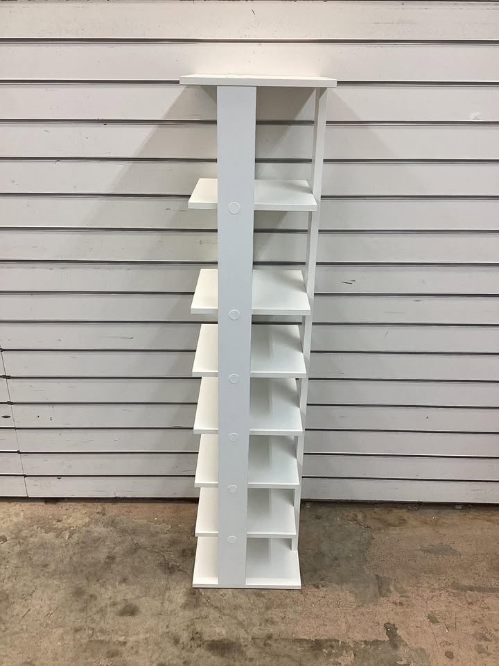 7-Tiers Vertical Wooden Space Saving Shoe Rack for Front Door
