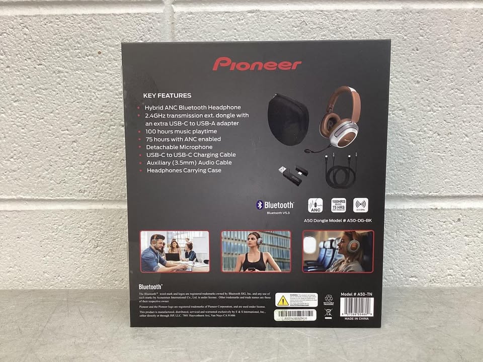 Pioneer A50 Dual Mode Wireless Headphones with Hybrid Active Noise Cancellation