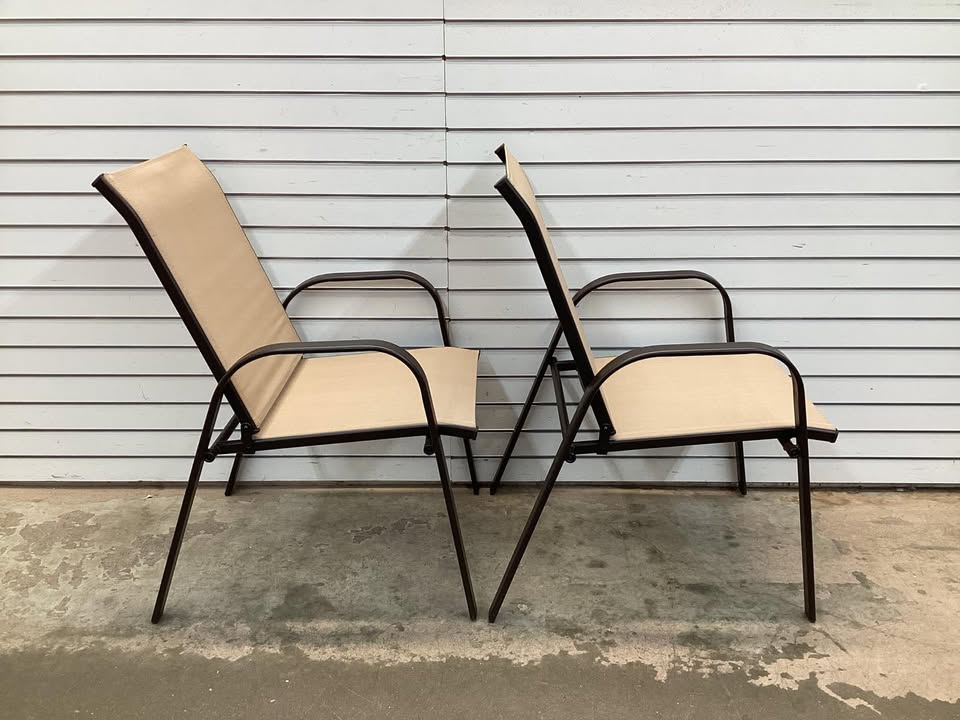 2 Pieces Patio Outdoor Dining Chair with Armrest