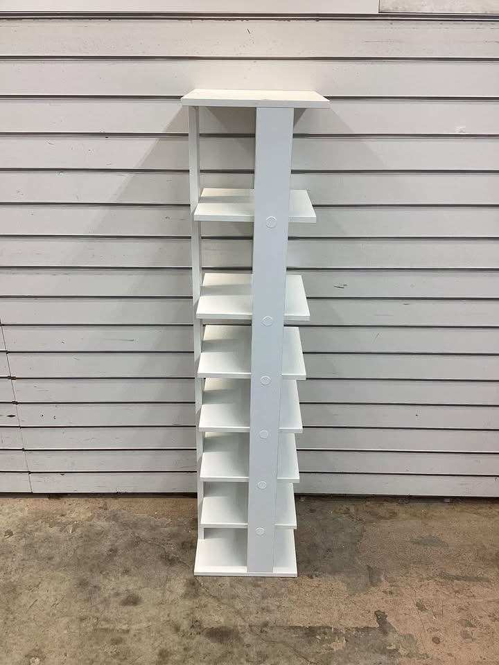7-Tiers Vertical Wooden Space Saving Shoe Rack for Front Door