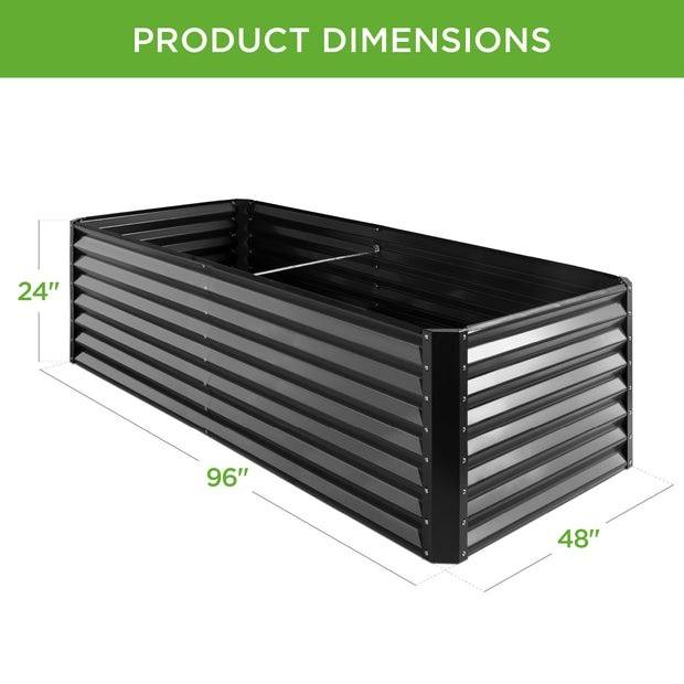 Outdoor Metal Raised Garden Bed for Vegetables, Flowers, Herbs - 8x4x2ft