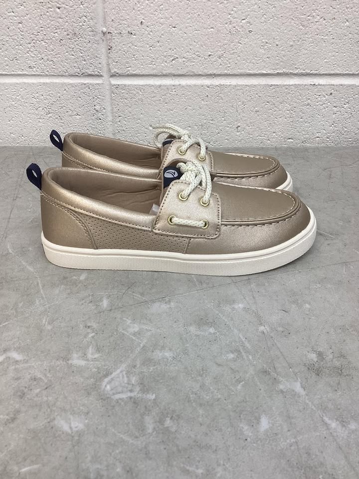 Sperry Girls Boat Shoe in Gold, Size 3