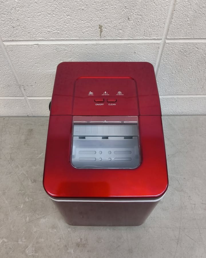 Lightly used Costway Portable Ice Maker Machine Countertop 26Lbs/24H Self-cleaning w/ Scoop Red