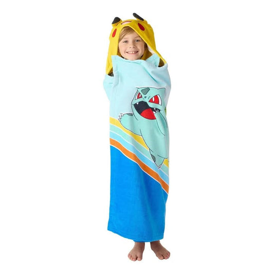 Kids Character 100% Cotton Hooded Towel With Hand Pockets