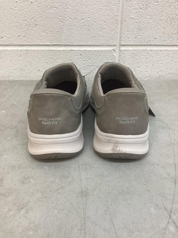 Skechers Men's Canvas Swift Fit Sneaker in Taupe, Size 8