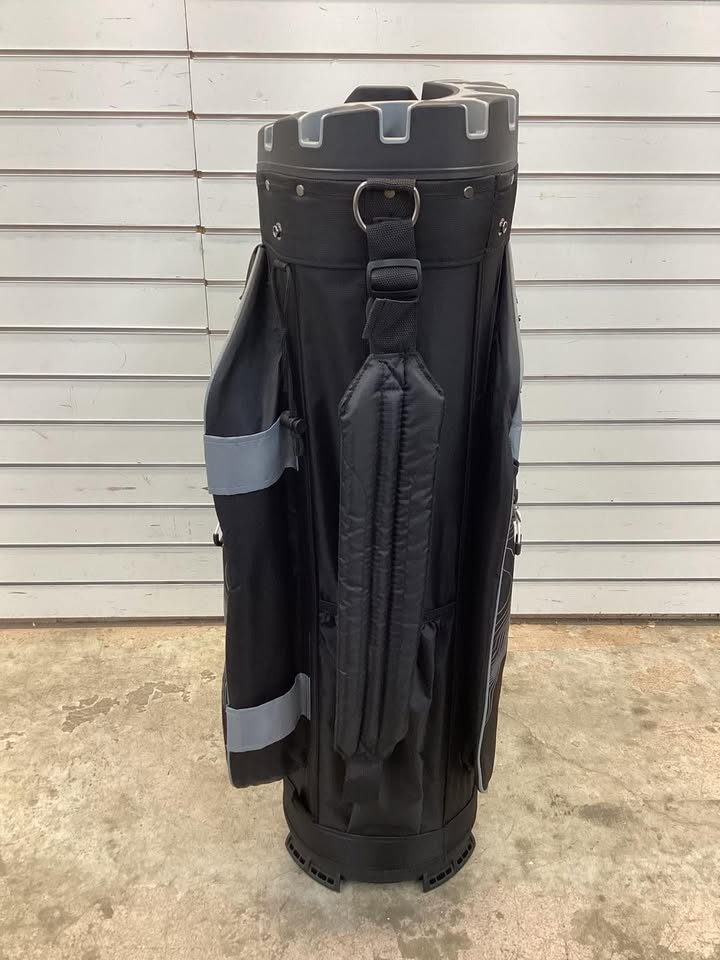 COSTWAY Golf Cart Bag, Molded Lock Top Golf Bag with 14 Way Dividers, Cooler Pocket, 11 Pockets, Padded Strap