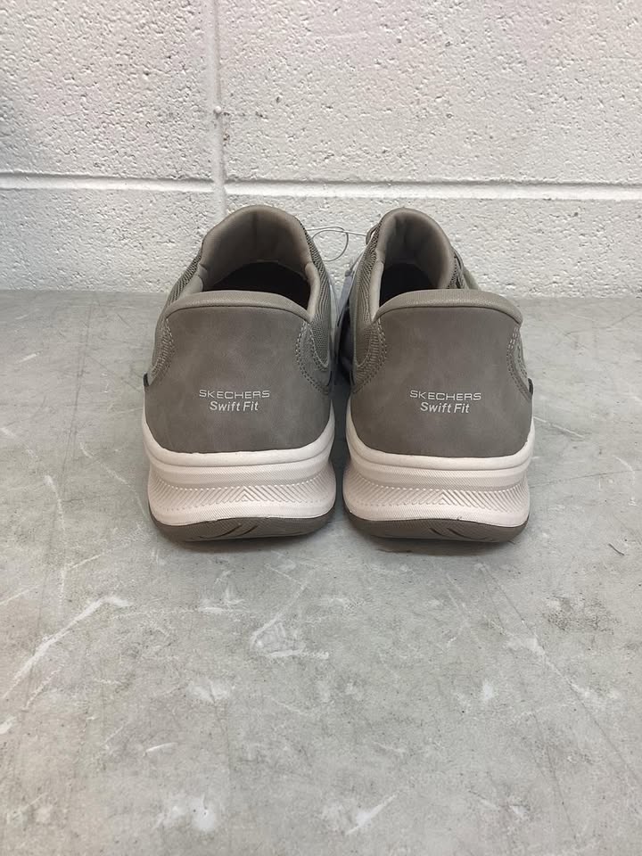 Skechers Men's Canvas Swift Fit Sneaker in Taupe, Size 13