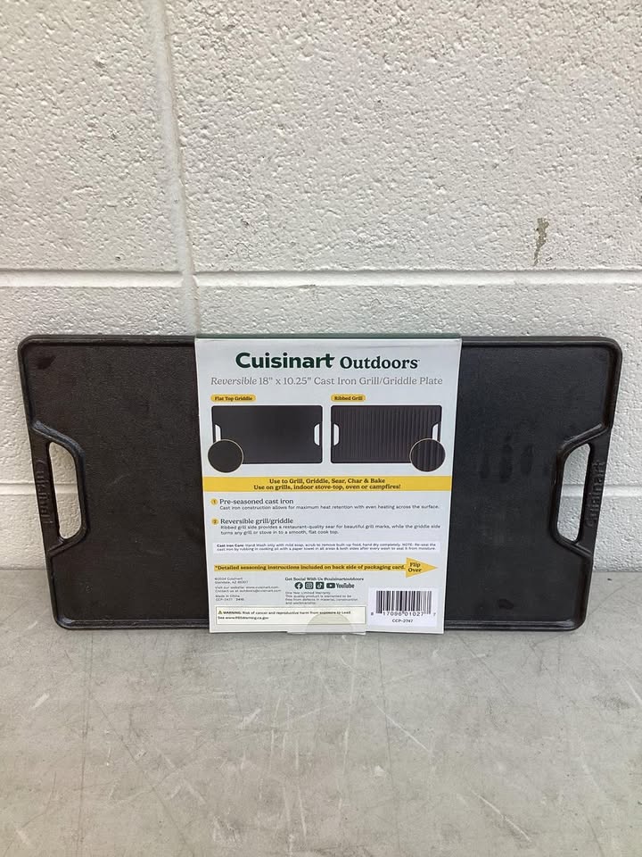 Cuisinart 2-in-1 Cast Iron Reversible Griddle Plate