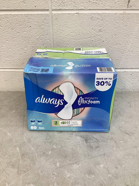 Always Infinity FlexFoam Heavy Flow Pads with Flexi-Wings, Unscented, Size 2, 80 ct.