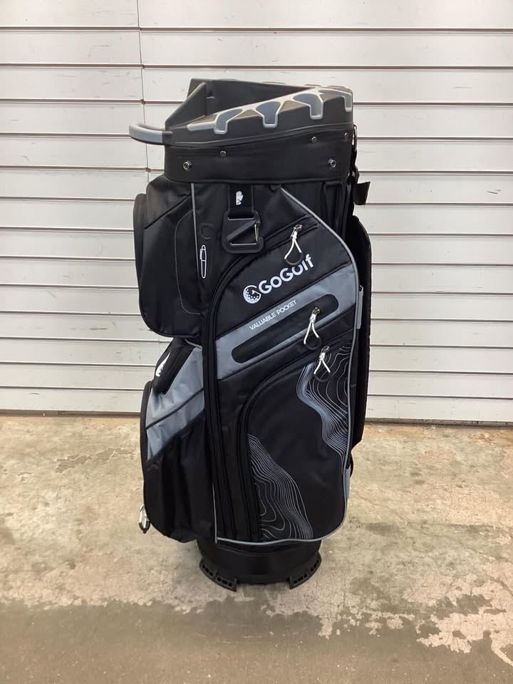 COSTWAY Golf Cart Bag, Molded Lock Top Golf Bag with 14 Way Dividers, Cooler Pocket, 11 Pockets, Padded Strap