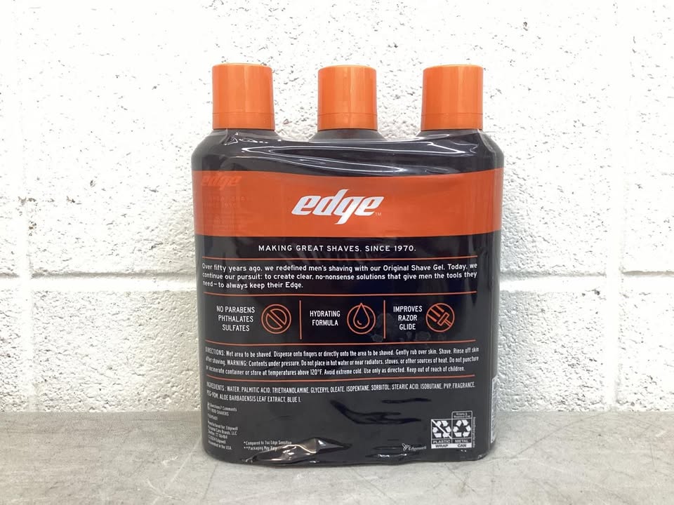 Edge Sensitive Skin Shaving Gel for Men, 9.5 oz., 3 pk.
