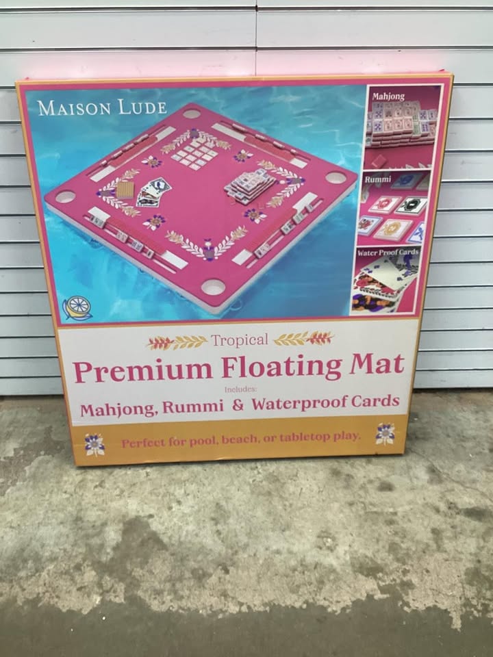 3-in-1 Floating Game Mat: Mahjong, Rummi Cube, and Waterproof Cards