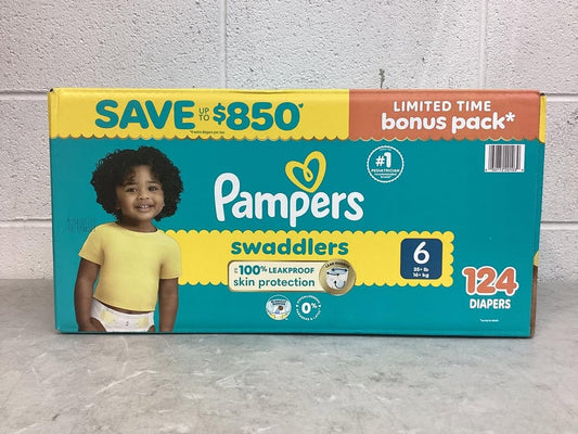 Pampers Swaddlers Diapers, Size 6, 124 ct.