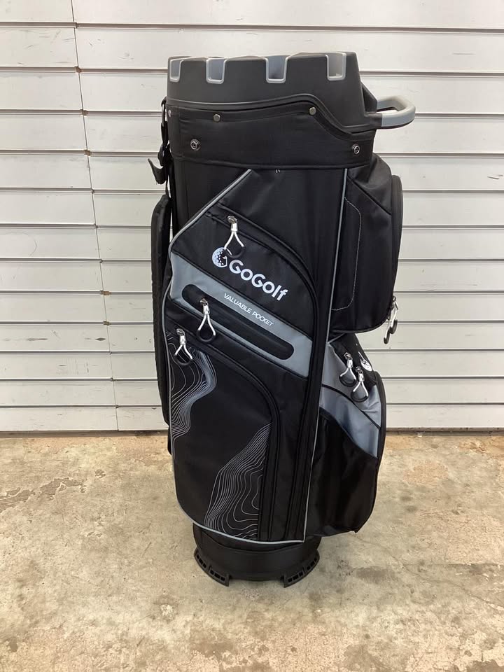 COSTWAY Golf Cart Bag, Molded Lock Top Golf Bag with 14 Way Dividers, Cooler Pocket, 11 Pockets, Padded Strap