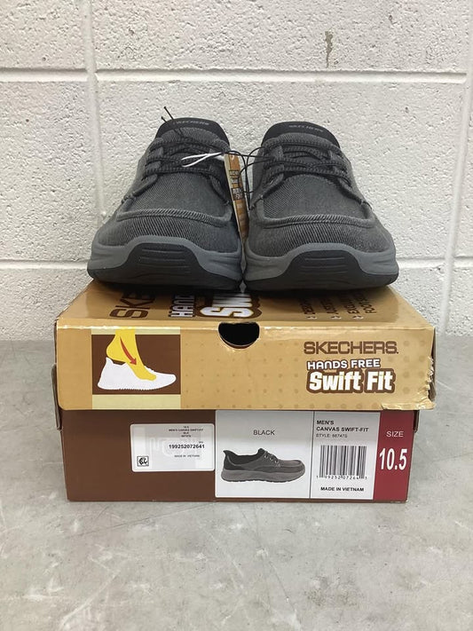 Skechers Men's Canvas Swift Fit Sneaker in Black, Size 10.5