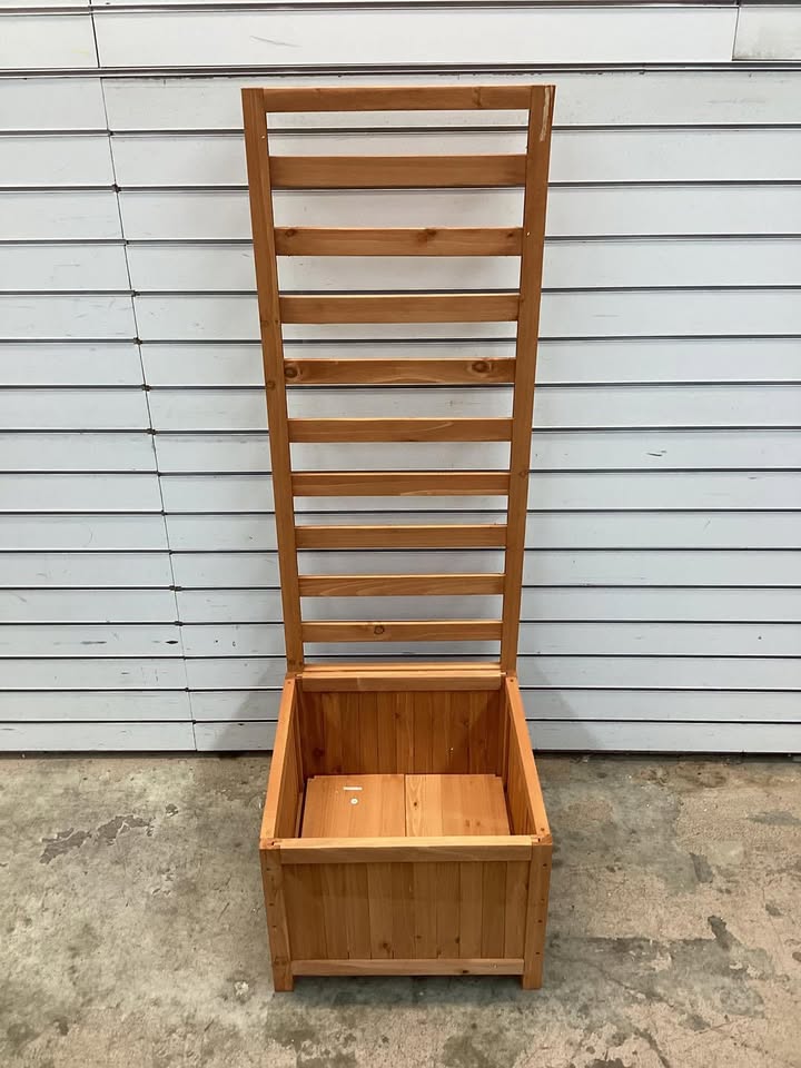 48 in. Wood Raised Garden Bed Planter Box with Trellis and Drainage Holes
