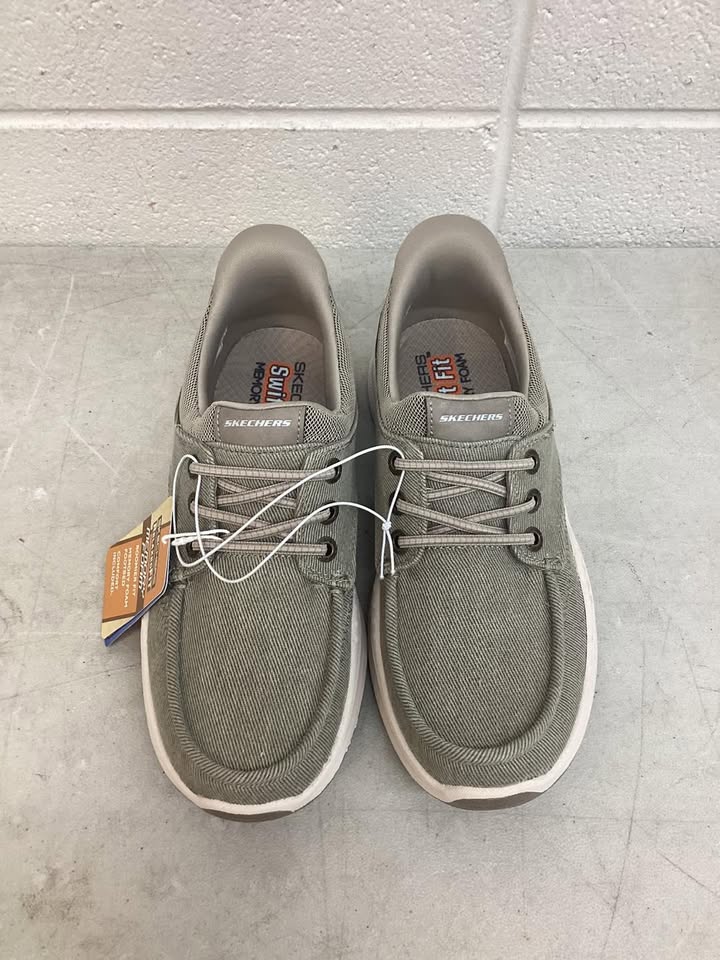 Skechers Men's Canvas Swift Fit Sneaker in Taupe, Size 8