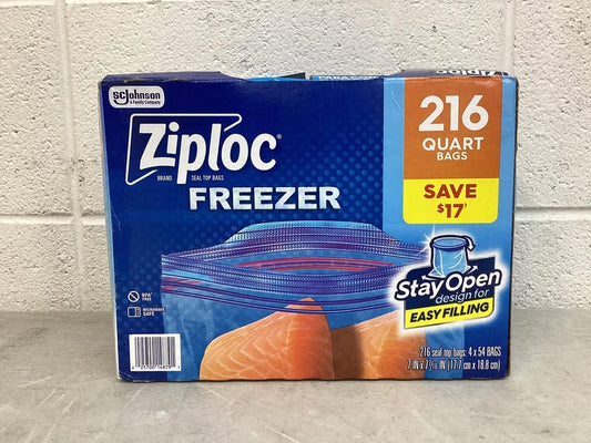 Ziploc Brand Quart Storage Bags, Stay Open Design, Easy to Fill, 216 ct.