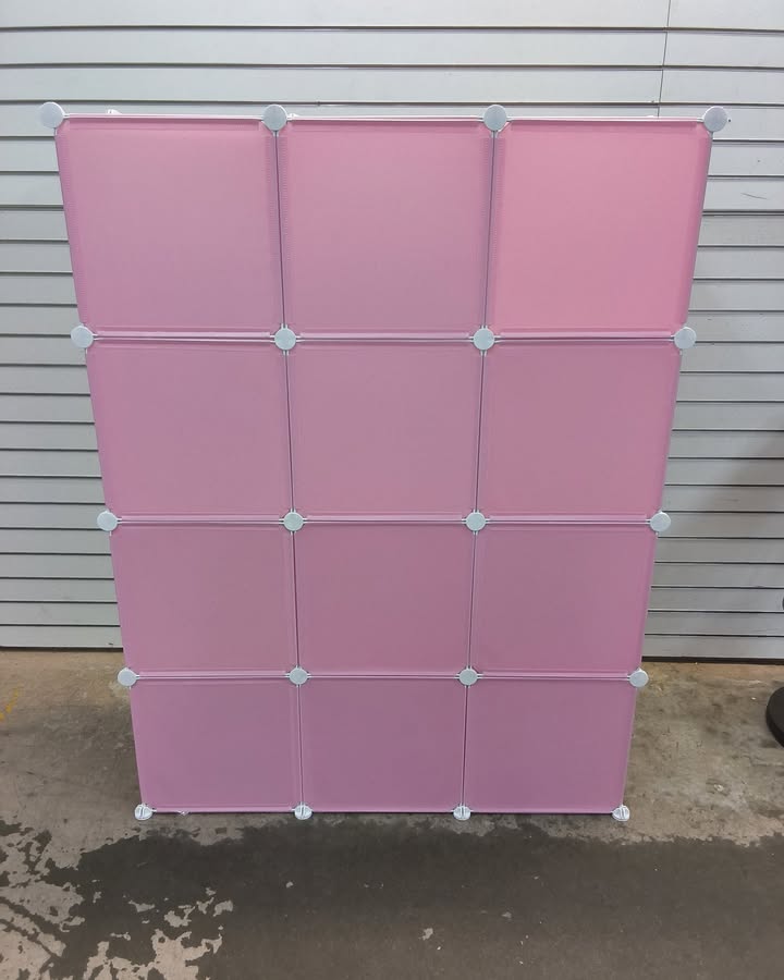 12 Cube Kids Wardrobe Closet with Hanging Section and Doors