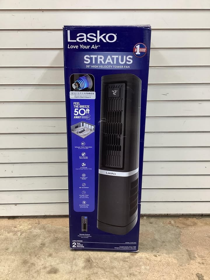 Lasko Stratus 35" High Velocity Tower Fan with Remote