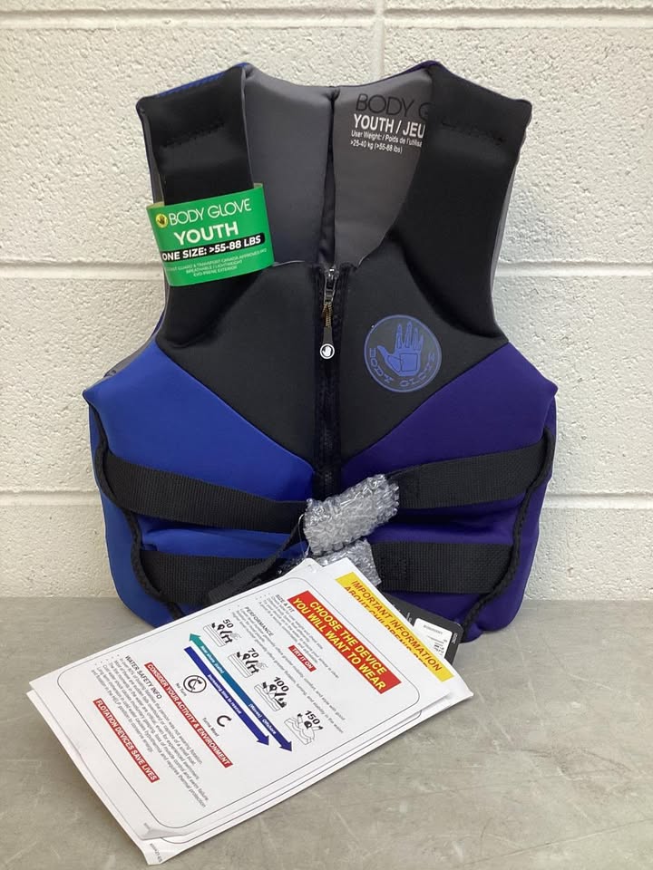 Body Glove Youth PFD Life Jacket, One Size, 55 - 88 lbs.