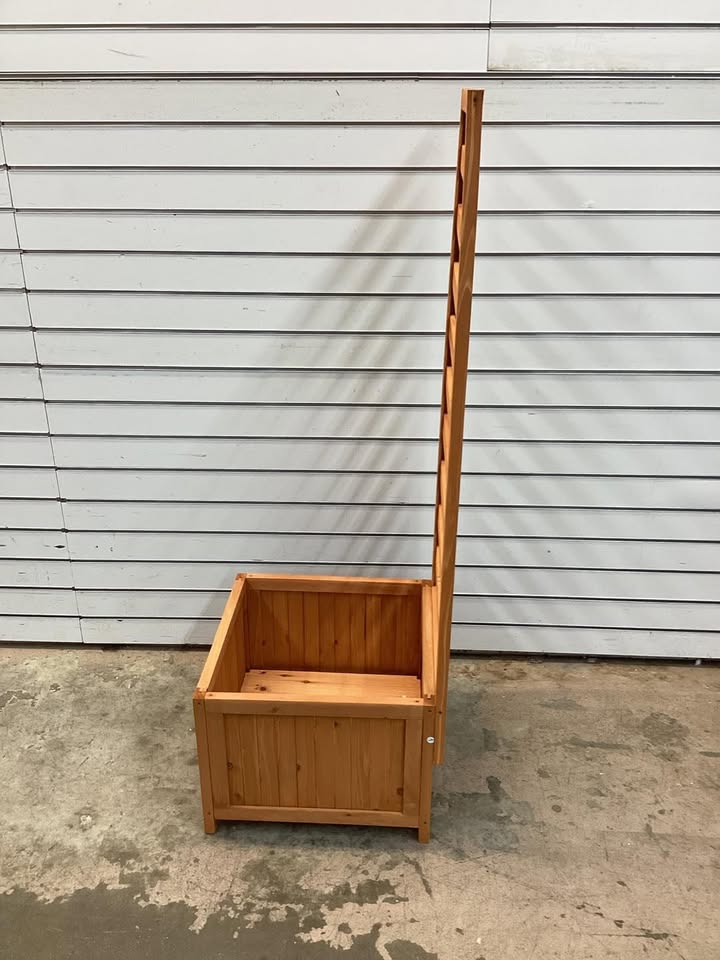 48 in. Wood Raised Garden Bed Planter Box with Trellis and Drainage Holes