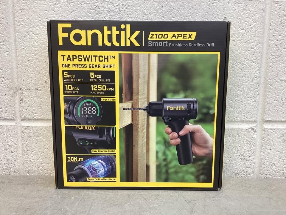 Fanttik Cordless Electric Drill with Brushless Motor & Dual Screen