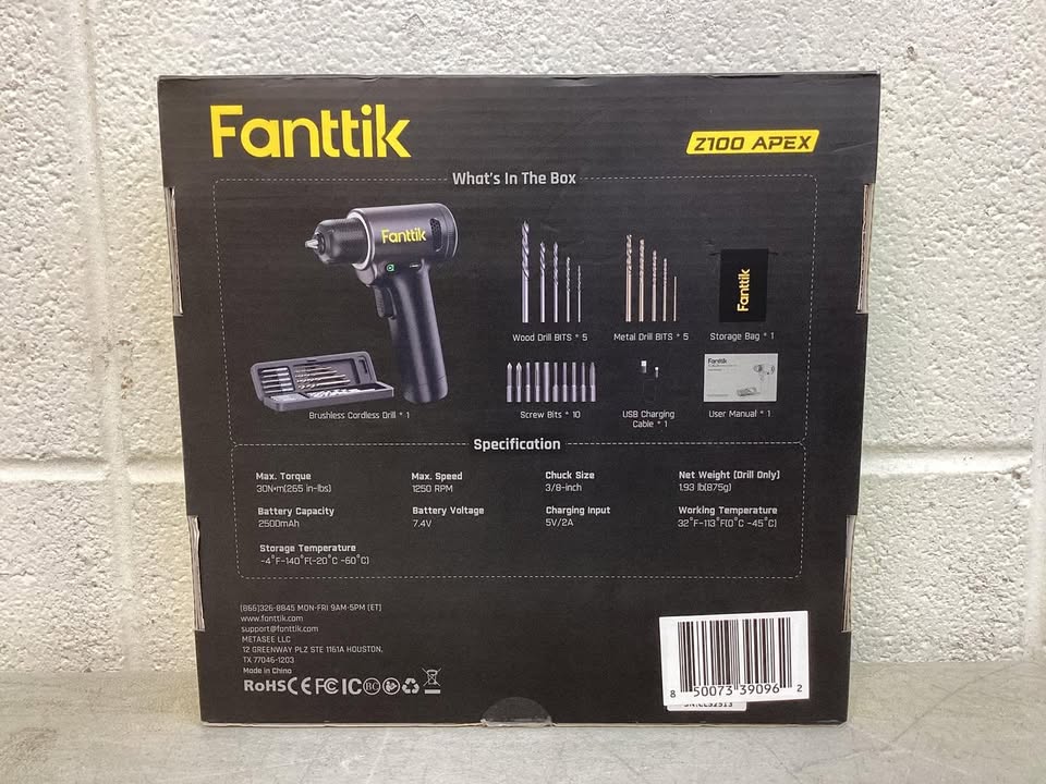 Fanttik Cordless Electric Drill with Brushless Motor & Dual Screen