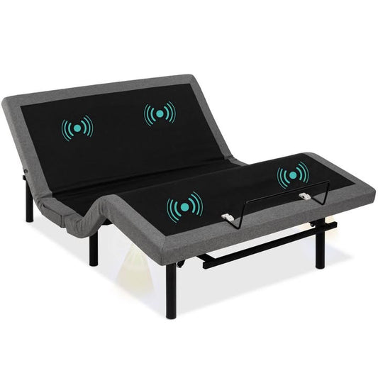 Best Choice Products Queen Size Adjustable Bed Base for Stress Management with Massage, Remote Control, USB Ports