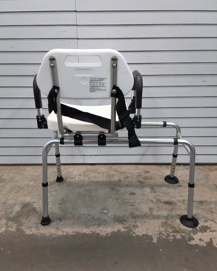 Shower Transfer Chair with Sliding Seat and Padded Armrests