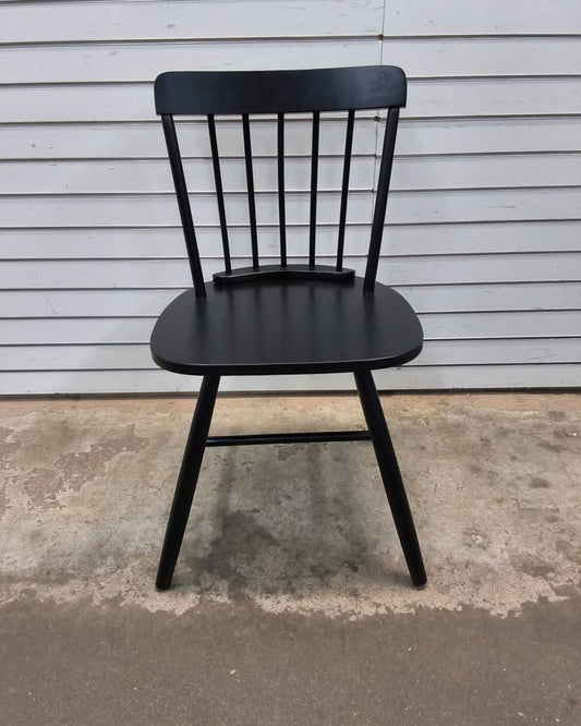 Farmhouse Dining Chair Spindle Back Armless Natural/Black Finish
